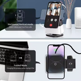 4 in 1 Foldable Wireless Charger Stand Magnetic Multifuncion Station With LED Night Light 15W Fast Charging